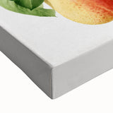 Large art featuring a black and white close-up of fruits on stretched canvas, suitable for bedroom wall decor.