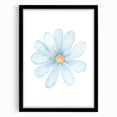 Blue Daisy Watercolor Print - Playroom Wall Art for Kids