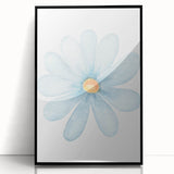 Blue Daisy Watercolor Print - Playroom Wall Art for Kids