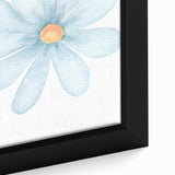 Blue Daisy Watercolor Print - Playroom Wall Art for Kids