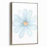 Blue Daisy Watercolor Print - Playroom Wall Art for Kids