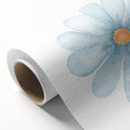 Blue Daisy Watercolor Print - Playroom Wall Art for Kids