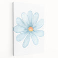 Blue Daisy Watercolor Print - Playroom Wall Art for Kids