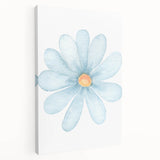Blue Daisy Watercolor Print - Playroom Wall Art for Kids