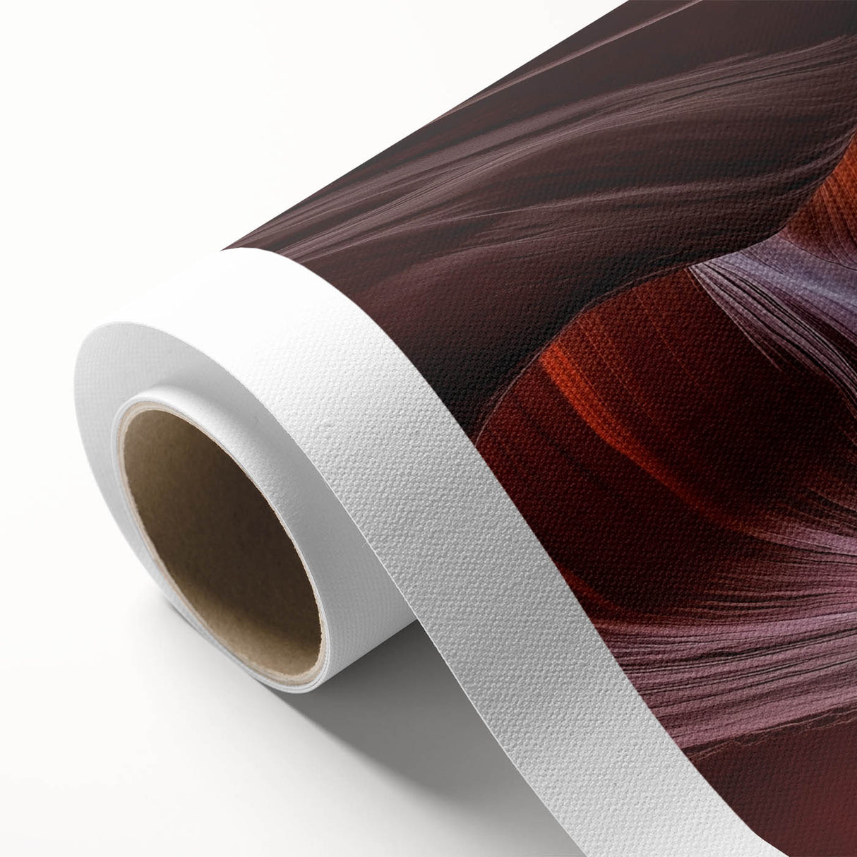 Stunning rolled canvas print depicting vibrant canyon landscapes in rich earthy tones, ideal for home decor. Packaged securely in a protective tube for safe delivery.