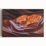 Stretched canvas artwork depicting vibrant, abstract canyons in earthy tones, ideal for home decor. Perfect for adding a modern touch to living spaces.