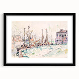 Venetian Serenity: Modern Wall Art - Abstract Waterfront Scene