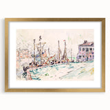 Venetian Serenity: Modern Wall Art - Abstract Waterfront Scene