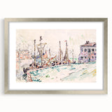 Venetian Serenity: Modern Wall Art - Abstract Waterfront Scene
