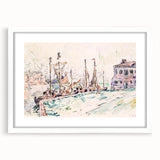 Venetian Serenity: Modern Wall Art - Abstract Waterfront Scene