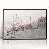 Venetian Serenity: Modern Wall Art - Abstract Waterfront Scene