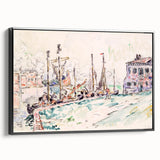 Venetian Serenity: Modern Wall Art - Abstract Waterfront Scene