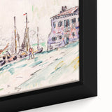 Venetian Serenity: Modern Wall Art - Abstract Waterfront Scene