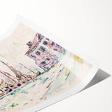 Venetian Serenity: Modern Wall Art - Abstract Waterfront Scene