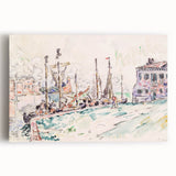 Venetian Serenity: Modern Wall Art - Abstract Waterfront Scene