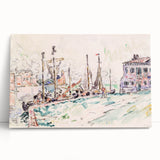 Venetian Serenity: Modern Wall Art - Abstract Waterfront Scene