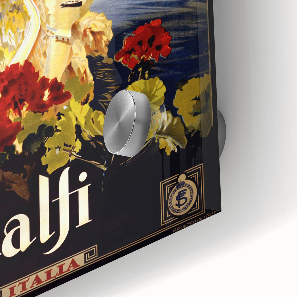 Retro Amalfi Travel Poster – Vintage Italian Coast Art