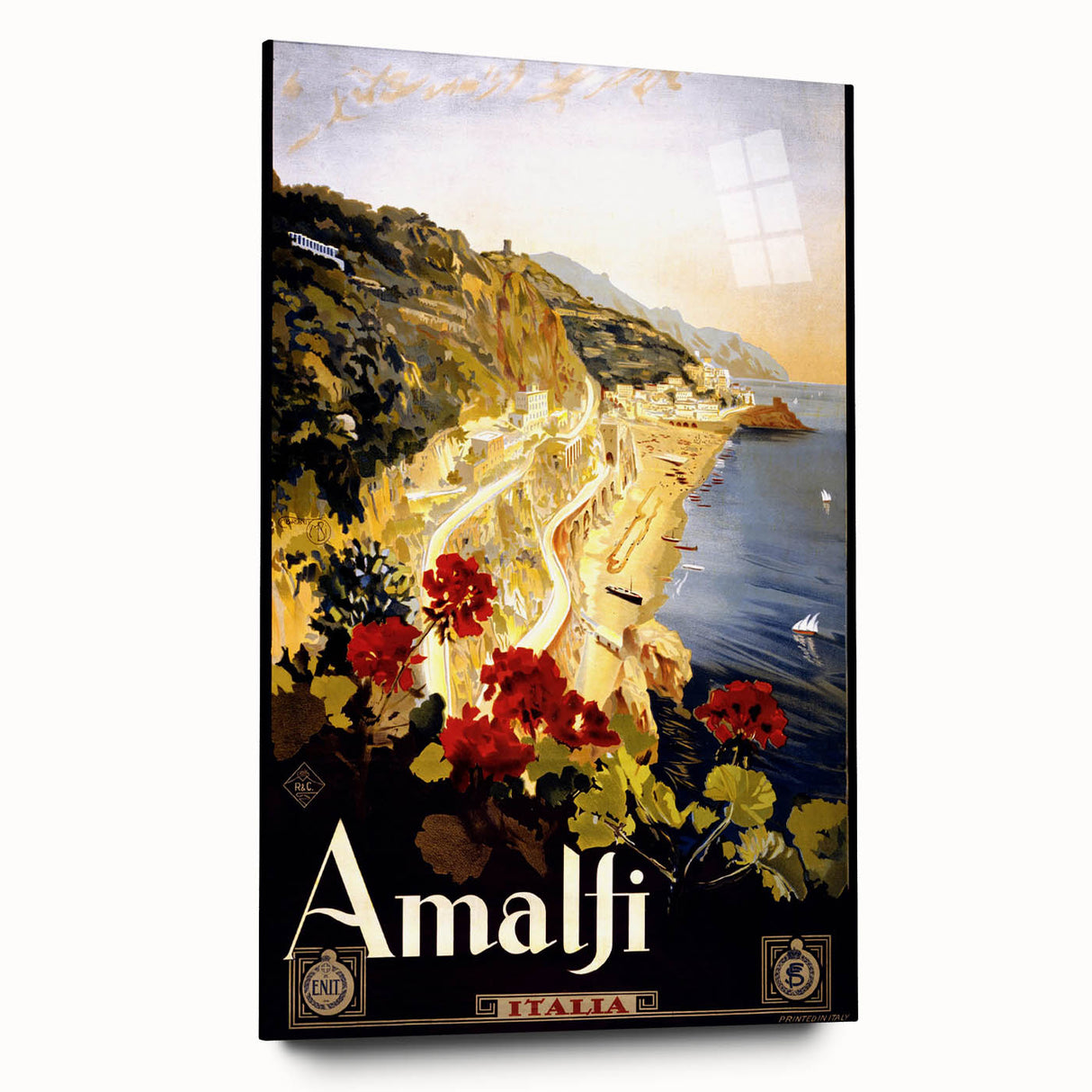 Retro Amalfi Travel Poster – Vintage Italian Coast Art