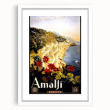 Retro Amalfi Travel Poster – Vintage Italian Coast Art