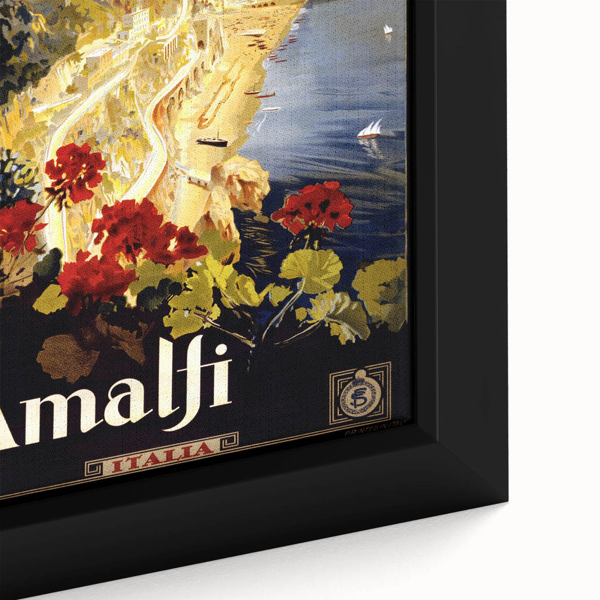 Retro Amalfi Travel Poster – Vintage Italian Coast Art