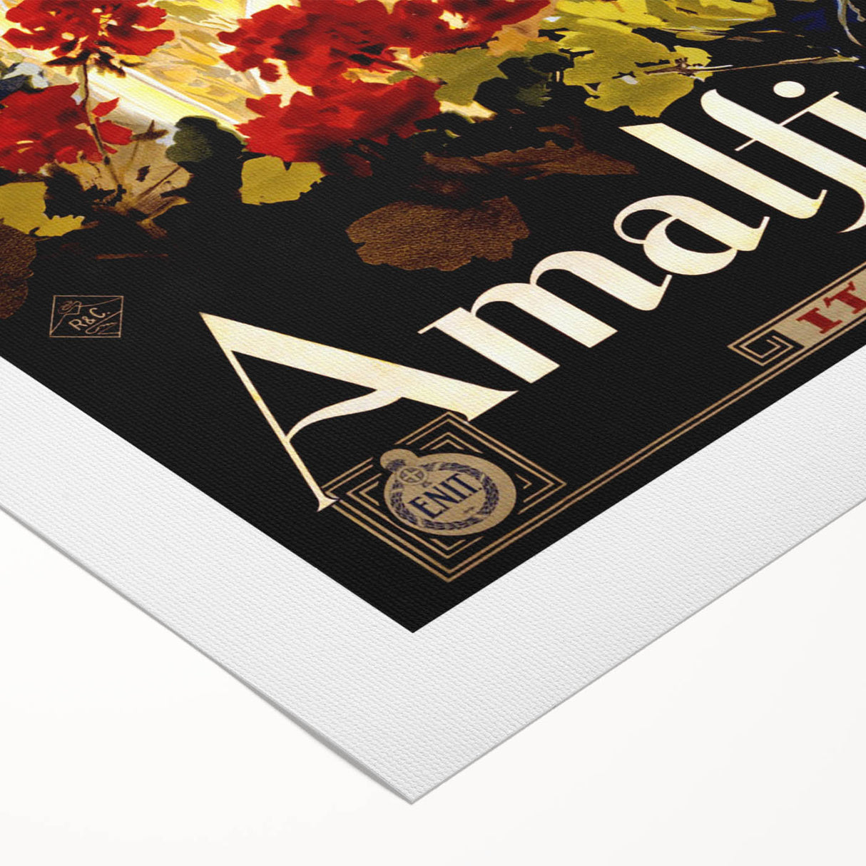 Retro Amalfi Travel Poster – Vintage Italian Coast Art