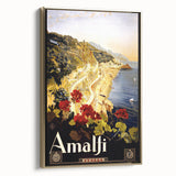Retro Amalfi Travel Poster – Vintage Italian Coast Art