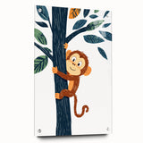 Playroom Wall Art - Playful Monkey Kids Room Art for Boys