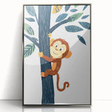 Playroom Wall Art - Playful Monkey Kids Room Art for Boys