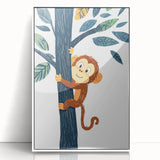 Playroom Wall Art - Playful Monkey Kids Room Art for Boys