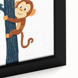 Playroom Wall Art - Playful Monkey Kids Room Art for Boys