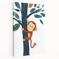 Playroom Wall Art - Playful Monkey Kids Room Art for Boys