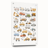 A-Z Vehicles Kids Educational Wall Art - Learning Poster for Classrooms