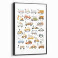 A-Z Vehicles Kids Educational Wall Art - Learning Poster for Classrooms