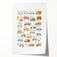 A-Z Vehicles Kids Educational Wall Art - Learning Poster for Classrooms
