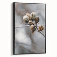 Black and white framed canvas featuring a vintage landscape painting, ideal for bedroom wall art.