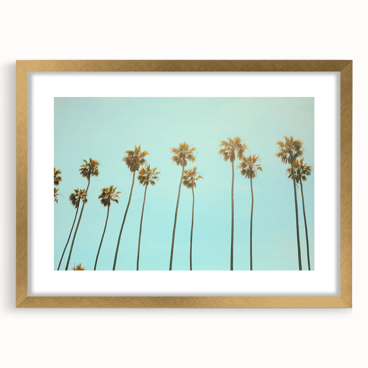 Extra large abstract art print featuring textured swirls in warm summer hues on a gold-framed canvas.