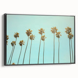 Black and white wall art featuring a vintage poster-style landscape painting on a framed canvas, ideal for bedroom decor.