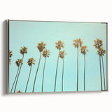 Landscape art painting depicting summer with vibrant colors on a framed canvas, ideal for living room decor.
