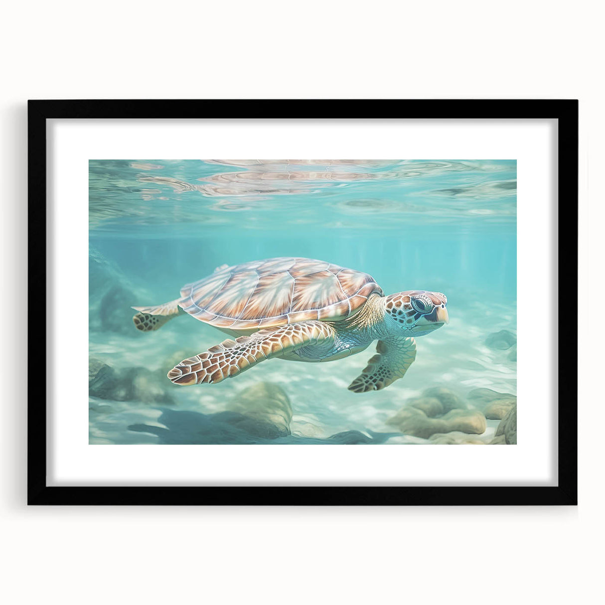 Extra large abstract art print featuring vibrant, colorful textured patterns on a black framed canvas.