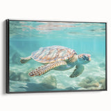 Black and white landscape painting on framed canvas, featuring a vintage poster style, ideal for bedroom wall decor.