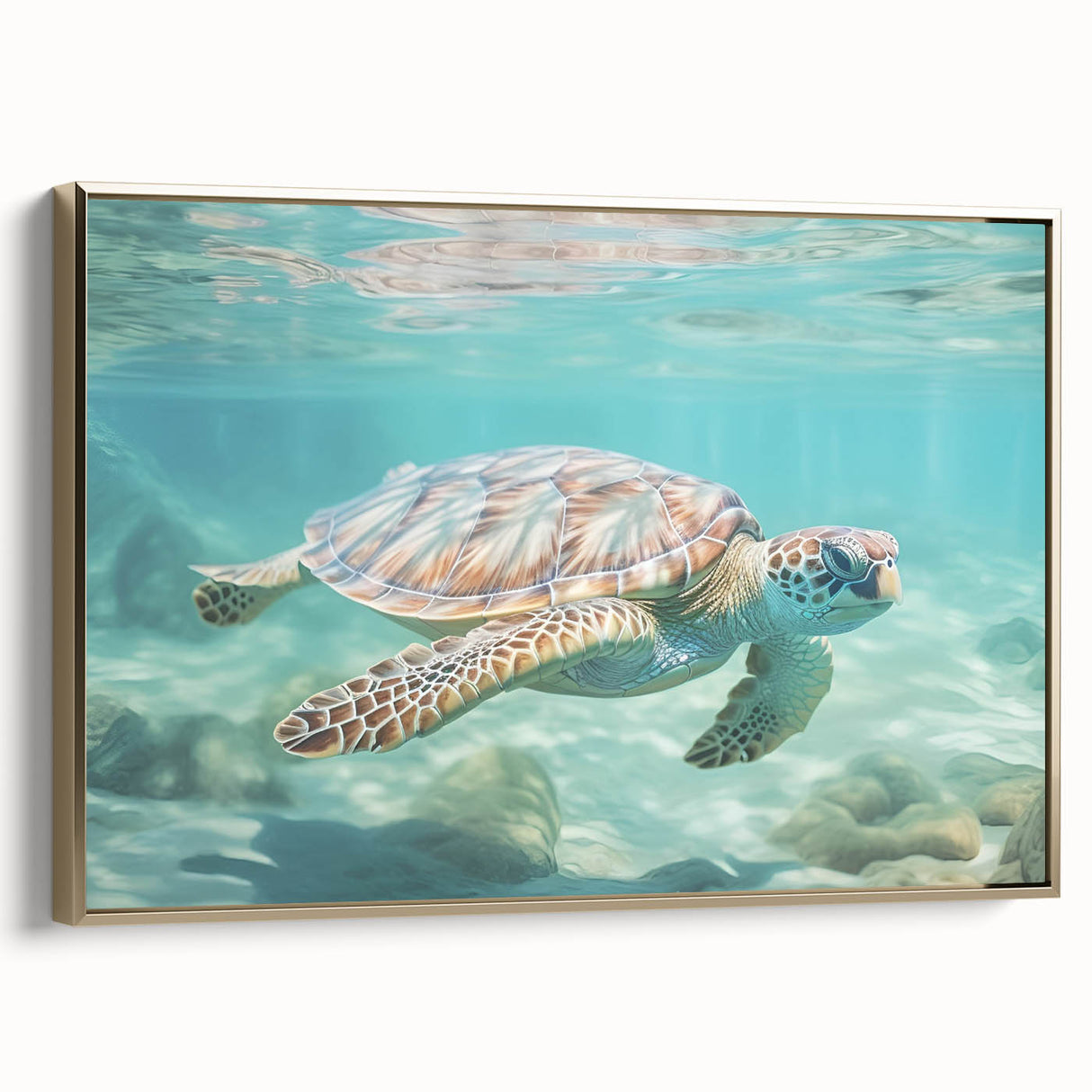 Framed canvas featuring a vintage-style landscape painting with muted earth tones, ideal for bedroom wall art.