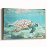 Framed canvas featuring a vintage-style landscape painting with muted earth tones, ideal for bedroom wall art.