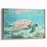 Landscape art painting on framed canvas featuring a colorful vintage poster design, ideal for enhancing black wall art.