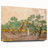 Vincent van Gogh-inspired acrylic print with vivid swirls of blue and yellow, suitable for bedroom or dining room wall art.