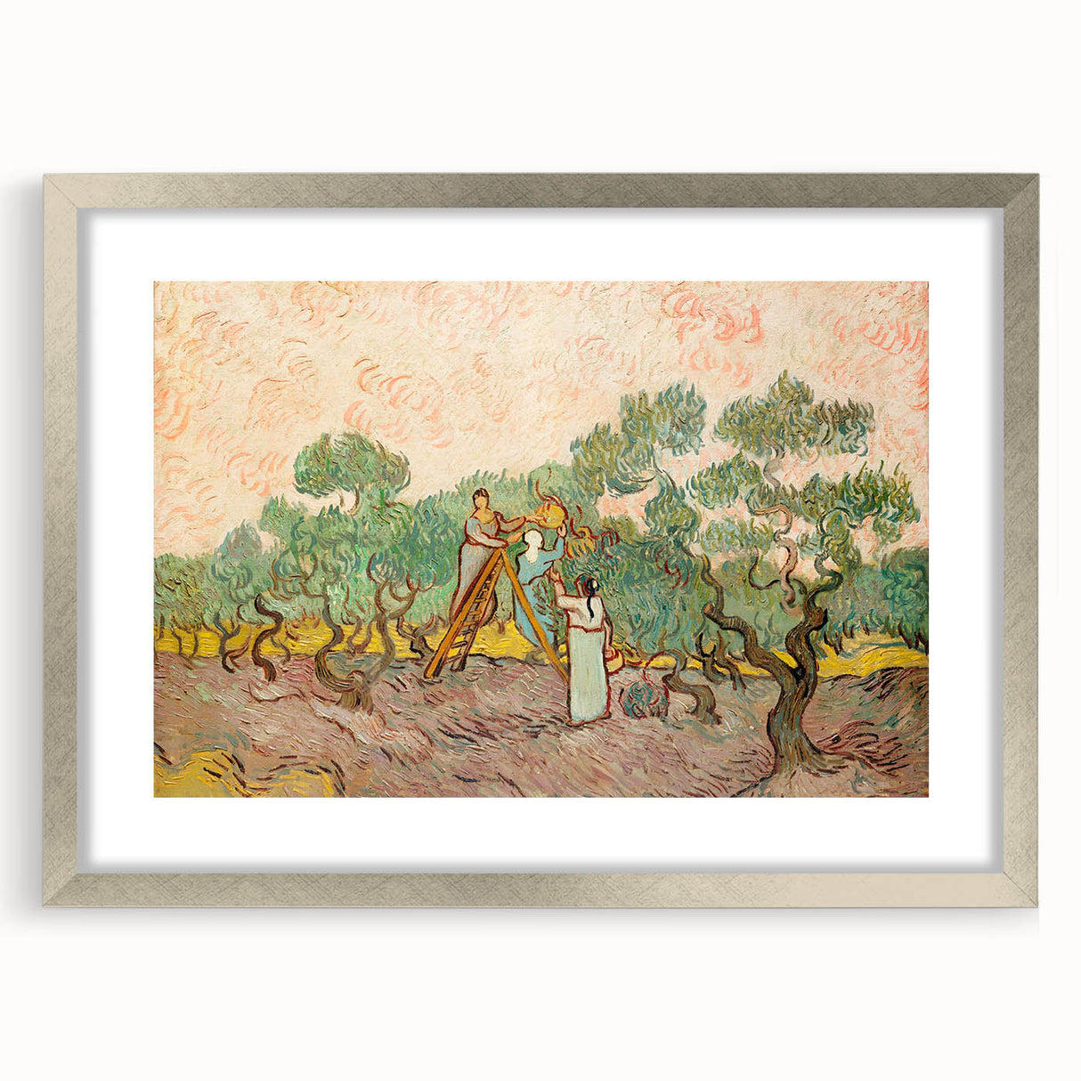 Textured abstract art print featuring swirling blue and yellow tones on a framed canvas, suitable for bedroom decor.