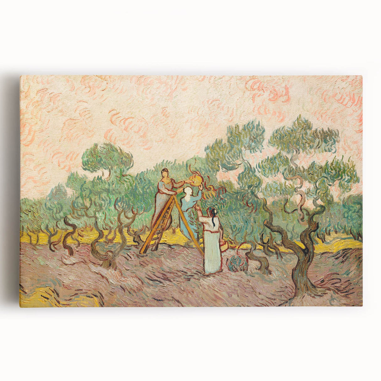 Black and white print of Van Gogh's 'Starry Night' on large stretched canvas, suitable for kitchen wall art.