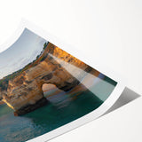 Stunning landscape print showcasing dramatic cliffs and vibrant skies, rolled up in a protective cardboard tube for easy display and storage. Perfect for nature lovers and home décor enthusiasts.