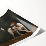 Classic Romantic Paintings - Foxhound Landscape Canvas Art