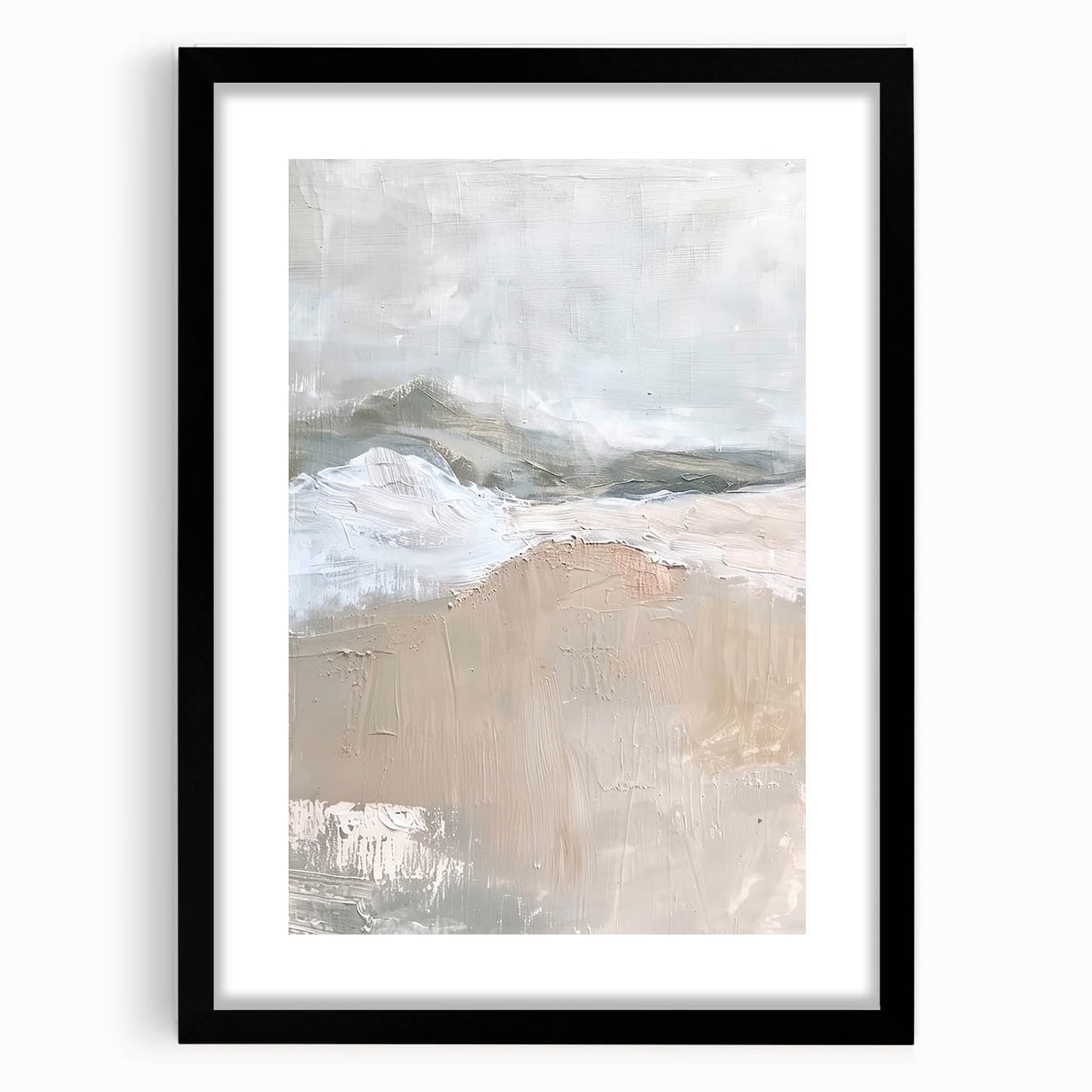 Serene Landscape Wall Art - Neutral Abstract Dining Room Canvas
