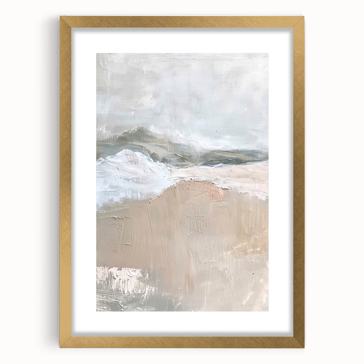 Serene Landscape Wall Art - Neutral Abstract Dining Room Canvas